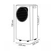 Aer conditionat mobil ARGO EINAR PLUS,13000 BTU, WIFI, Racire, Functia Incalzire, Clasa energetica A, Telecomanda, Control digital, Auto-diagnosticare, Timer, Dezumidificare, Autorestart, Tub evacuare si adaptor fereastra culisanta incluse, Portabil