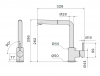 Baterie chiuveta FALMEC Pure Steel Corner, Dus extractabil, Pivotanta, Monocomanda, Inox AISI 304