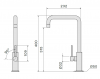 Baterie chiuveta FALMEC Pure Steel Square , Pivotanta, Monocomanda, Inox AISI 304