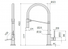 Baterie chiuveta FALMEC TREVI PRO PVD COPPER, Cu dus extractabil, Pivotanta, Monocomanda, Inox AISI 304