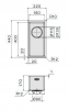 Chiuveta FALMEC COMO 18, 1 Cuva, Dimensiune exterioara 220 x 440 mm, AISI 304 otel inoxidabil, Radius 12mm, Preaplin Perimetral, Fibra anti-zgomot, Sistem drenaj FALMEC, Instalare flush sau pe blat