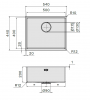 Chiuveta FALMEC COMO PVD 50 Gunmetal ,1 Cuva, Dimensiune exterioara 530 x 430 mm, AISI 304 otel inoxidabil, Radius 12mm, Preaplin Perimetral, Fibra anti-zgomot, Sistem drenaj FALMEC, Instalare flush sau pe blat