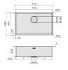 Chiuveta FALMEC COMO 70, 1 Cuva, Dimensiune exterioara 730 x 430 mm, AISI 304 otel inoxidabil, Radius 12mm, Preaplin Perimetral, Fibra anti-zgomot, Sistem drenaj FALMEC, Instalare flush sau pe blat