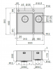 Chiuveta FALMEC GARDA 3118, 2 Cuve, Dimensiune exterioara 555 x 510 mm, Orificiu montaj robinet, AISI 304 otel inoxidabil, Radius 12mm, Supapa de golire automata, Fibra anti-zgomot, Sistem drenaj FALMEC, Instalare flush sau pe blat