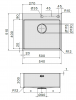 Chiuveta FALMEC GARDA 50, 1 Cuva, Dimensiune exterioara 540 x 510 mm,Orificiu montaj robinet, AISI 304 otel inoxidabil, Radius 12mm, Supapa de golire automata, Fibra anti-zgomot, Sistem drenaj FALMEC, Instalare flush sau pe blat