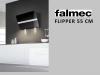 Hota de perete FALMEC FLIPPER, Sticla culoare neagra Tratata termic, L=55 cm, Motor 800mc/h, Fabricatie Italia, Garantie 5 ani, Iluminat LED, Inox AISI 304 
