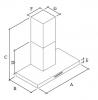 Hota de perete FALMEC PLANE L=120 cm, Motor 800 mc/h, Garantie 5 ani, Fabricatie Italia, Iluminat LED, Inox AISI 304 