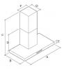 Hota de perete FALMEC PLANE WHITE L=90 cm, Motor 800 m3/h, Garantie 5 ani, Fabricatie Italia