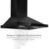 Hota de perete Kompatic by Turbionaire Alvia 60 Black KALVW60B, Motor Brushless 450 mc/h, Clasa A+++, Filtre carbon incluse, Timer, Touch Control, Reminder curatare filtre, Iluminare LED, 3 viteze + Boost, Negru
