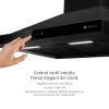 Hota de perete Kompatic by Turbionaire Alvia 60 Black KALVW60B, Motor Brushless 450 mc/h, Clasa A+++, Filtre carbon incluse, Timer, Touch Control, Reminder curatare filtre, Iluminare LED, 3 viteze + Boost, Negru