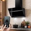 Hota de perete Kompatic by Turbionaire Eloise 60 KELSW60B, Motor 800 mc/h, WIFI, Clasa A+++, Control prin Gesturi si Touch, Functie curatare aer, Reminder curatare filtre, Dubla aspiratie, Filtre carbon incluse, Iluminare LED, 3 viteze+Boost/SuperBoo