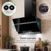 Hota de perete Kompatic by Turbionaire Eloise 60 KELSW60B, Motor 800 mc/h, WIFI, Clasa A+++, Control prin Gesturi si Touch, Functie curatare aer, Reminder curatare filtre, Dubla aspiratie, Filtre carbon incluse, Iluminare LED, 3 viteze+Boost/SuperBoo