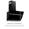 Hota de perete Kompatic by Turbionaire Eloise 60 KELSW60B, Motor 800 mc/h, WIFI, Clasa A+++, Control prin Gesturi si Touch, Functie curatare aer, Reminder curatare filtre, Dubla aspiratie, Filtre carbon incluse, Iluminare LED, 3 viteze+Boost/SuperBoo