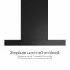 Hota de perete Kompatic by Turbionaire, Yara 60 KPYR60WB Motor 800mc/h, Clasa A++, Control prin Gesturi si Touch, Sistem anti-condens No Drip, Telecomanda, Functie curatare aer, Iluminare LED ajustabila, Aspiratie perimetrala, 60 cm, Negru mat