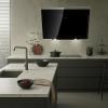 Hota de perete Turbionaire IVY 85 Wall Black TVY85WB, Motor 800 mc/h, Conexiune WIFI, Clasa A++, Functie curatare aer, Reminder curatare/schimbare filtru, Iluminare LED, 3 viteze, Boost si Super Boost, 85 cm, Negru