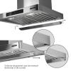 Hota de perete Turbionaire Tech 60 Pro TTE60WPS, Motor 800 mc/h, Clasa A++, Functionare automata, Senzor monitorizare temperatura, Functie curatare aer, Iluminare LED, 3 viteze, Boost si Super boost, 60 cm, Inox