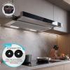 Hota incorporabila telescopica Kompatic by Turbionaire Aira 60 KAIRT60, Motor Brushless 450 mc/h, Clasa A+++, Filtre carbon incluse, Touch, Reminder curatare filtre, Iluminare LED, 3 viteze + Boost, Timer, Inox
