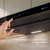 Hota incorporabila telescopica Kompatic by Turbionaire Novia 60 KNA60TB, Motor Brushless 800 mc/h, Panou Telescopic Automat cu Control prin Gesturi, Clasa A+++, Touch, 3 viteze + Boost & Super Boost, Iluminare LED, Timer, Negru