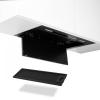 Hota incorporabila Turbionaire Thea 50 RCB, Negru, Motor 800 mc/h, Clasa A+, Motor brushless, Control prin Gesturi si Touch, Telecomanda, Iluminare LED 4000K, Aspiratie perimetrala, 3 viteze + Boost, Filtru Aluminiu vopsit negru in 5 straturi