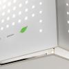 Hota insula cu functie de purificare si ionizare aer, FALMEC RUBIK, Tehnologie E.ion System, Culoare alba, Garantie 5 ani, Fabricatie Italia, Aspiratie perimetrala LED, Control Touch, Leaf Sensor