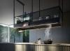 Hota insula Falmec Spazio, L=180 cm, Tehnologie Circle.Tech, Filtru Carbon Zeo, Varianta Negru, Fabricatie Italia, Garantie 5 ani, 600mc/h, Iluminare LED, Echipata cu priza de alimentare si porturi USB