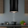 Hota insula Turbionaire Dot 35 Island Black, Motor brushless 800 mc/h, FInisaj negru mat, Clasa A++, Control electronic, Iluminare LED 4000K, 3 viteze + Boost, Filtru Aluminiu in 5 straturi, Design minimalist