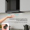 Hota incorporabila Kompatic by Turbionaire, Yara 60 KPYR60BIB, Motor 800mc/h, Clasa A+, Control prin Gesturi si Touch, Sistem anti-condens No Drip, Telecomanda, Functie curatare aer, Iluminare LED ajustabila, 60 cm, Negru mat