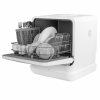 Masina de spalat vase compacta Turbionaire AVA 3 TPDSAVA3CTD, Rezervor apa 7 l detasabil,  6 programe, Indicator sare, Dedurizator apa, Pompa evacuare apa, Spalare eficienta tip 360°, Dubla posibilitate alimentare apa, 45cm, Alb