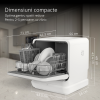 Masina de spalat vase compacta Turbionaire AVA 3 TPDSAVA3CTD, Rezervor apa 7 l detasabil,  6 programe, Indicator sare, Dedurizator apa, Pompa evacuare apa, Spalare eficienta tip 360°, Dubla posibilitate alimentare apa, 45cm, Alb