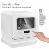 Masina de spalat vase compacta Turbionaire AVA 3 TPDSAVA3CTD, Rezervor apa 7 l detasabil,  6 programe, Indicator sare, Dedurizator apa, Pompa evacuare apa, Spalare eficienta tip 360°, Dubla posibilitate alimentare apa, 45cm, Alb
