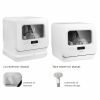 Masina de spalat vase compacta Turbionaire AVA 3 TPDSAVA3CTD, Rezervor apa 7 l detasabil,  6 programe, Indicator sare, Dedurizator apa, Pompa evacuare apa, Spalare eficienta tip 360°, Dubla posibilitate alimentare apa, 45cm, Alb