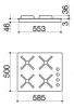 Plita cu 4 arzatoare pe gaz BARAZZA Select 1PSP64 60 cm, 