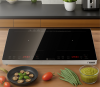 Plita Semi - profesionala Kompatic by Turbionaire KFE35TBT2, 3500W, Inductie, 2 zone de gatit, Finisaj Inox,10 trepte temperatura, Functie Boost, Timer, Control Touch, Sticla ceramica neagra