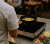 Plita Profesionala Kompatic by Turbionaire KFE35TPBT1, 3500W, Inductie, Finisaj Inox,10 trepte temperatura, Timer, Control Touch, Sticla ceramica neagra, Display LED