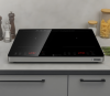Plita Semi - profesionala Kompatic by Turbionaire KFE35TBT2, 3500W, Inductie, 2 zone de gatit, Finisaj Inox,10 trepte temperatura, Functie Boost, Timer, Control Touch, Sticla ceramica neagra