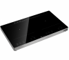 Plita Semi - profesionala Kompatic by Turbionaire KFE35TBT2, 3500W, Inductie, 2 zone de gatit, Finisaj Inox,10 trepte temperatura, Functie Boost, Timer, Control Touch, Sticla ceramica neagra