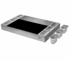 Statie de gatit cu plita cu inductie Kompatic by Turbionaire KFE35CSPT2, 3500W, Profesionala, 2 zone de gatit, Recipiente gastronomice incluse, Control Touch, Sticla Ceramica neagra, Finisaj Inox