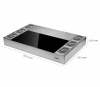Statie de gatit cu plita cu inductie Kompatic by Turbionaire KFE35CSPT2, 3500W, Profesionala, 2 zone de gatit, Recipiente gastronomice incluse, Control Touch, Sticla Ceramica neagra, Finisaj Inox