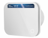 Ventilator de baie Turbionaire TREND 100 SWG, Panou frontal Alb Glossy, Presiune superioara pana la 35 Pa, Clapeta antiretur, Diametru racord 100mm, Silentios, Protectie IPX4, Aspiratie perimetrala, Design minimalist