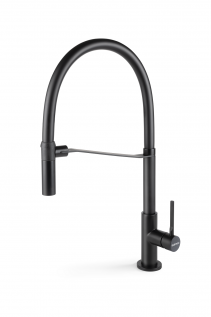 Baterie chiuveta FALMEC TREVI PRO MATT BLACK, Cu dus extractabil, Pivotanta, Monocomanda, Inox AISI 304 Baterie chiuveta FALMEC TREVI PRO MATT BLACK, Cu dus extractabil, Pivotanta, Monocomanda, Inox AISI 304