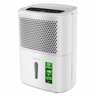 Dezumidificator de aer Turbionaire Smart 12 eco - 12 l/24h, Garantie 3 ani, Panou de control digital , Higrostat incorporat, Timer, Auto Restart, Filtru lavabil,  Silentios