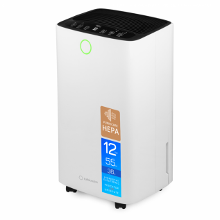 Dezumidificator si Purificator Turbionaire SENSO 12 Clean, 12 l/24h, Filtru Turbionaire T-Clean HEPA, Silentios 36 dB, Garantie 3 ani, Rezervor 2l, 120 m³/h, Indicator Luminos Umiditate, Timer