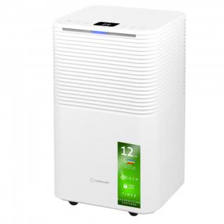 Dezumidificator Turbionaire EPI 12, 12 l/24h, Finisaj ABS Mat, Higrostat incorporat, Garantie 3 ani, Control digital tactil, Indicator luminos umiditate, Rezervor 2l, 120 m³/h, Timer, Display LED