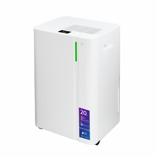 Dezumidificator Turbionaire LEVI 20 ION, 20 l/24h, Purificare prin Ionizare, Silentios, Garantie 3 ani, Rezervor 4.5l, Control digital tactil, Indicator luminos LED umiditate, Timer, Auto-restart