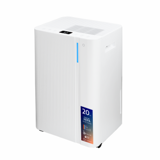 Dezumidificator Turbionaire LEVI 20 ION Clean, 20 l/24h, Purificare prin Ionizare, Filtru Hepa, Silentios 41 dB, Garantie 3 ani, Rezervor 4.5l, Control digital tactil, Indicator luminos LED umiditate, Timer, Auto- restart