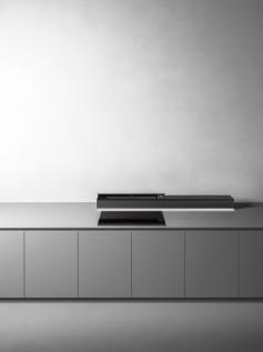 Hota cu aspiratie din Blat FALMEC MONOLITH, L=90cm, Motor Brushless 800 mc/h, Clasa A+++, Sticla Neagra,Touch Control, Sistem de comunicare wireless intre plita si hota Falmec, Iluminare Ambientala