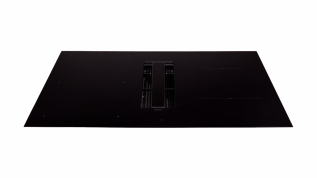 Hota cu aspiratie din blat in recirculare, FALMEC ZERO EASY, L=76cm, Sticla Neagra, Motor 600 m³/h, Plita integrata inductie, Clasa A+, 9 niveluri, Boost,  Control tactil si Slider, Senzor Pan, Blocare pentru copii,  Garantie 5 ani, Fabricatie Italia