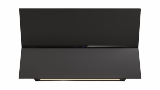 Hota de perete FALMEC FUSION, Sistem de comunicare Wireless intre plita si hota Falmec, L=85 cm, 800 mc/h, Touch Control, Dynamic LED, Neagra, Garantie 5 ani, Fabricatie Italia