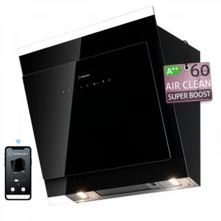 Hota de perete Turbionaire IVY 60 Wall Black TVY60WB, Motor 800 mc/h, WIFI, Clasa A++, Functie curatare aer, Reminder curatare/schimbare filtru, Iluminare LED, 3 viteze, Boost si Super Boost, 60 cm, Negru