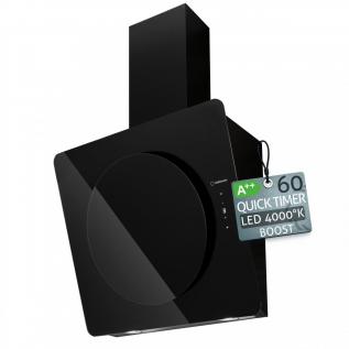 Hota de perete Turbionaire Lisa 60 Wall Black, Motor brushless 800 mc/h, Clasa A++, Quick Timer, Display digital, Control tactil, Iluminare LED 4000K, Aspiratie circulara, 3 viteze + Boost, Filtru Aluminiu in 5 straturi